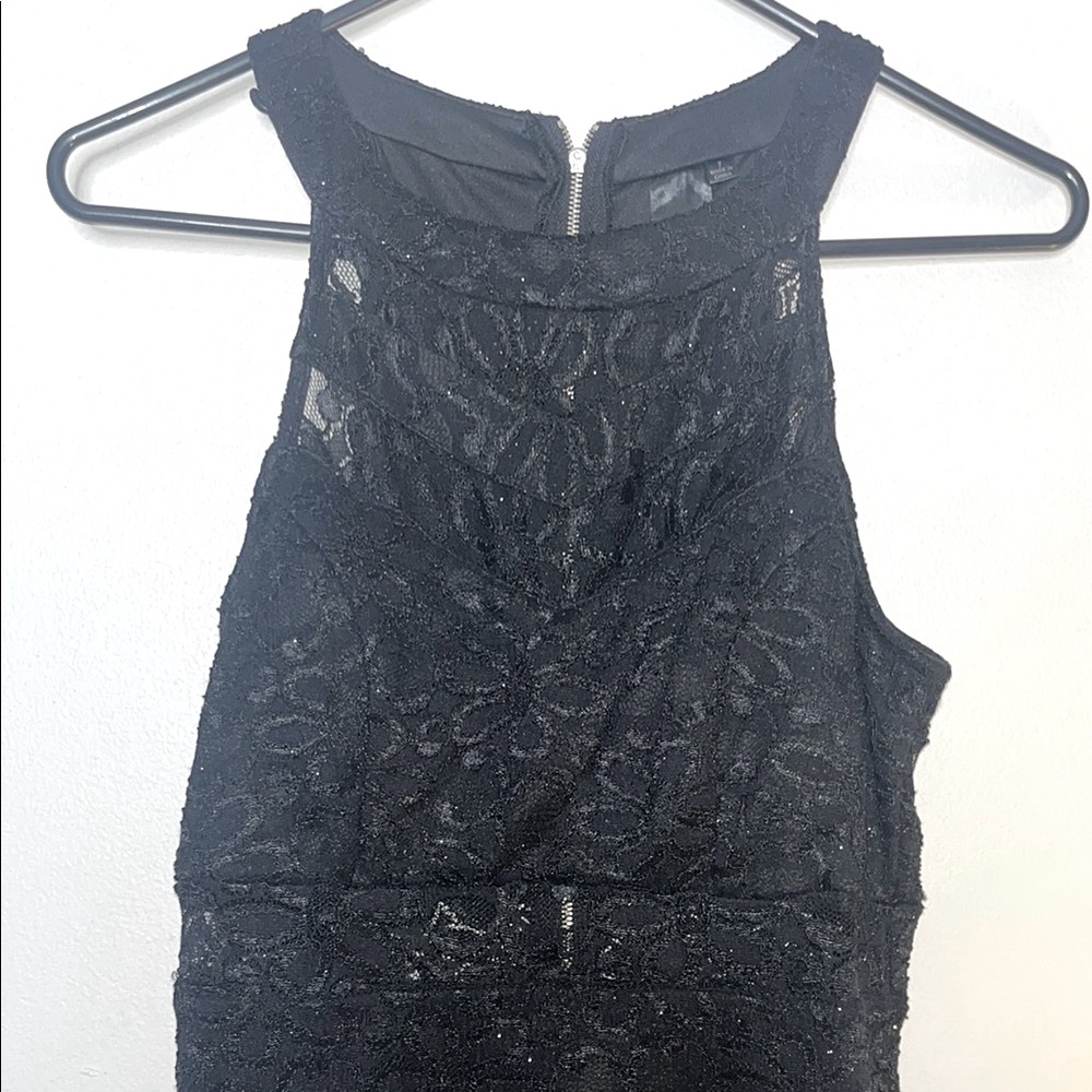 Elegant Black Lace Sleeveless Dress